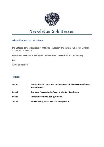 Download Newsletter Oktober - RKB Solidarität Deutschland 1896 e.V.