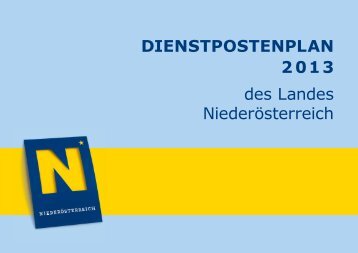 Dienstpostenplan 2013 - beim Niederösterreichischen Landtag