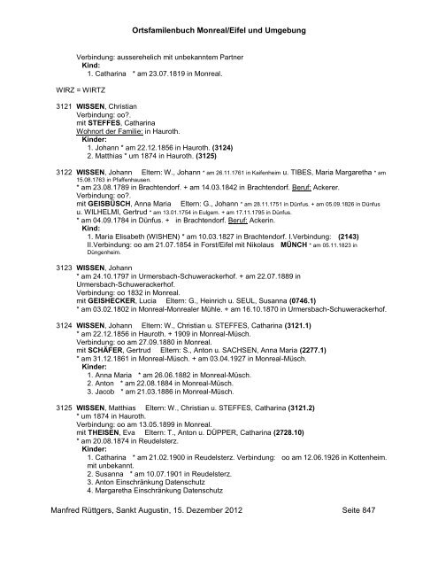 Ortsfamilienbuch Monreal/Eifel - Heimatchronik Monreal