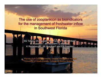 The Use of Zooplankton as Bioindicators for the - Southwest Florida ...