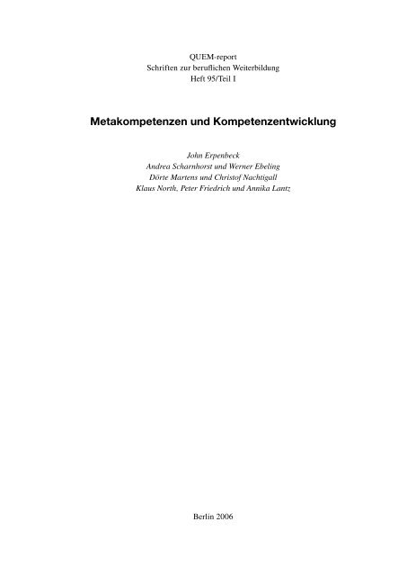 Metakompetenzen und Kompetenzentwicklung - ABWF