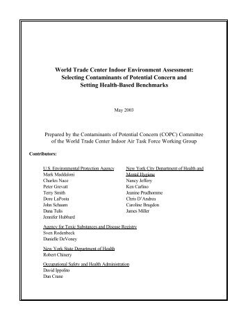 World Trade Center Indoor Environment Assessment: Selecting - Tera