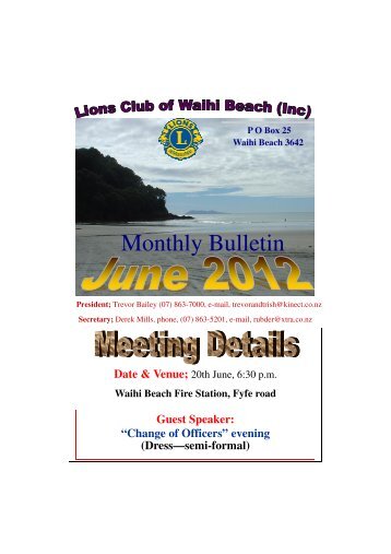 June Bulletin - Lions Clubs New Zealand