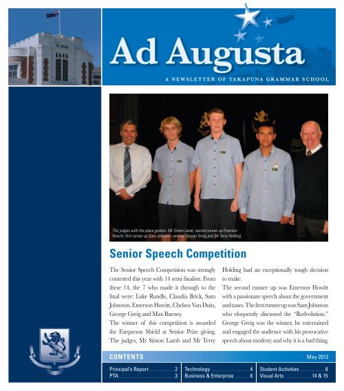 Ad Augusta May 2012 - Takapuna Grammar School