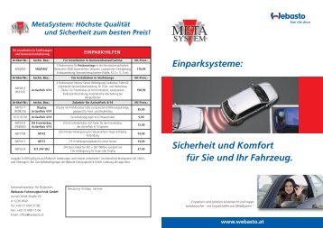 MetaSystem Einparksysteme - Webasto