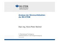Analyse der Stromunfallzahlen der BG ETEM