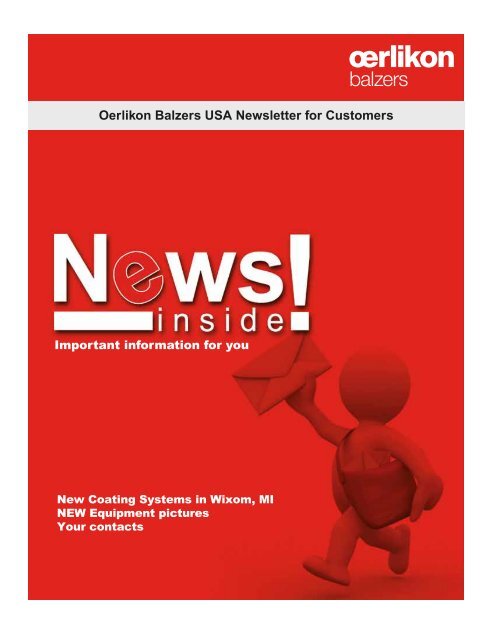 Oerlikon Balzers USA Newsletter for Customers