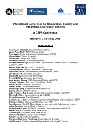 International Conference on Competition, Stability and ... - CEPR