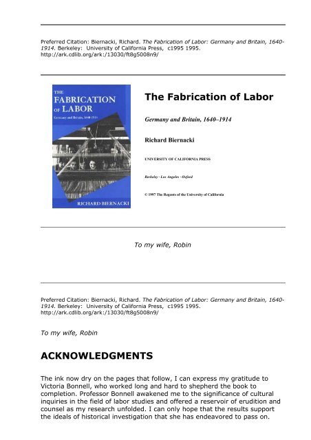 The Fabrication of Labor