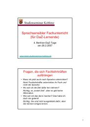 Sprachsensibler Fachunterricht Vortrag in Berlin