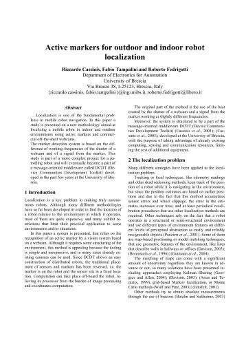 Active markers for outdoor and indoor robot localization