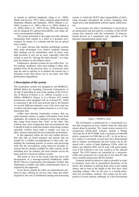 Active markers for outdoor and indoor robot localization