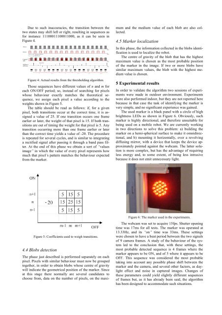 Active markers for outdoor and indoor robot localization