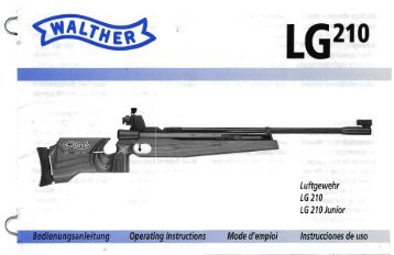 Operating Instructions Mode d'emploi Luftgewehr LG 210 ... - Walther