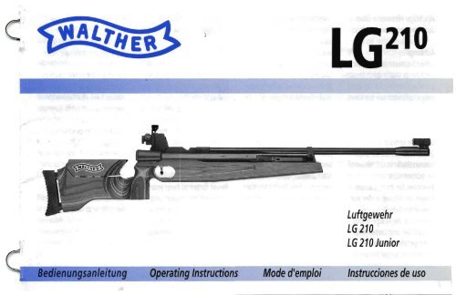 Operating Instructions Mode d'emploi Luftgewehr LG 210 ... - Walther
