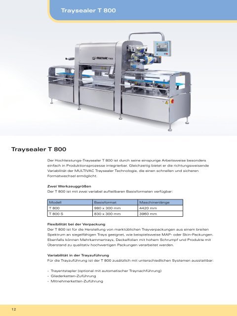 Traysealer T 700 / T 800 / T 850 - Multivac