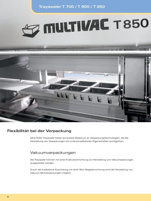 Traysealer T 700 / T 800 / T 850 - Multivac