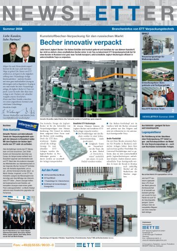 Becher innovativ verpackt - ETT-Verpackungstechnik