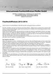Programm 2013-2014 - Internationale Frachtschiffreisen Pfeiffer GmbH