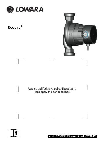 cod. 671075133 rev. A ed. 07/2012 - Lowara