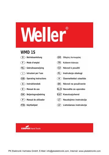 Bedienungsanleitung Weller Entlötstation WMD 1S - PK Elektronik