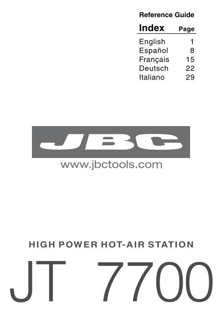 HIGH POWER HOT-AIR STATION Index