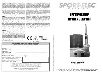 JET DENTAIRE [HC5305] User Manual SPORT ... - Sport-elec.com