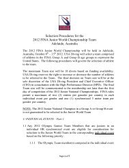 Selection Procedures for the 2012 FINA Junior World ... - USA Diving