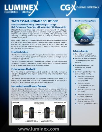 tapeless mainframe solutions - Luminex Software, Inc.