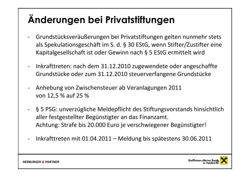 Budgetbegleitgesetz 2011 - Raiffeisenbank Feldkirch