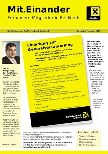 Mit.Einander - Raiffeisenbank Feldkirch