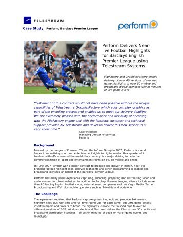 Case Study: Perform/Barclays Premier League - Telestream