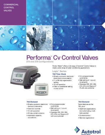 273/278 Performa Cv Control Valves Spec Sheet - PentairAqua.com