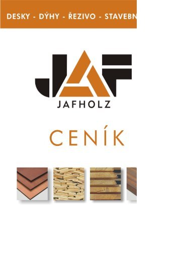 Orientační ceník plošných materiálů k nahlédnutí - dodavatel JafHolz