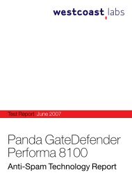 Panda GateDefender Performa 8100 - West Coast Labs