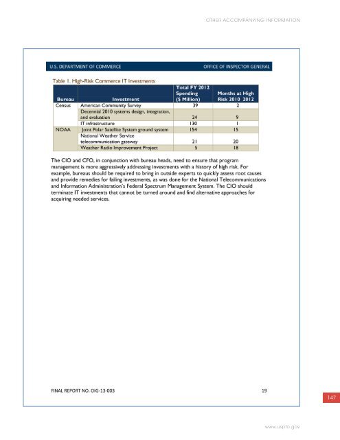 USPTO Performance and Accountability Report - U.S. Patent and ...