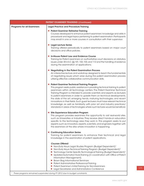 USPTO Performance and Accountability Report - U.S. Patent and ...