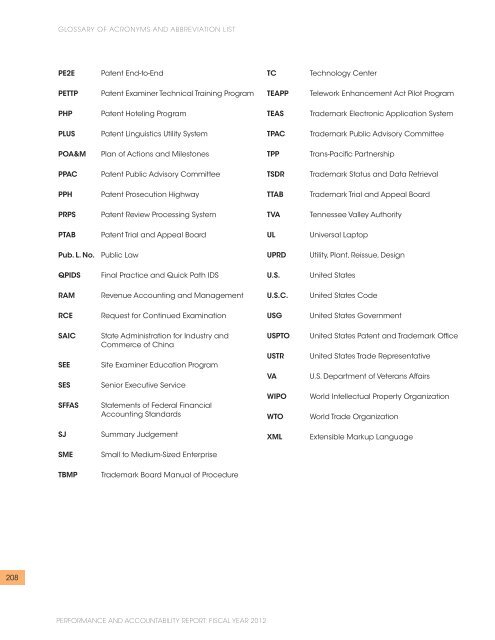 USPTO Performance and Accountability Report - U.S. Patent and ...