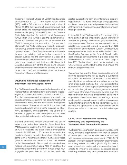 USPTO Performance and Accountability Report - U.S. Patent and ...