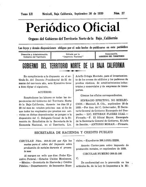 Periódico Oficial - Gobierno del Estado de Baja California