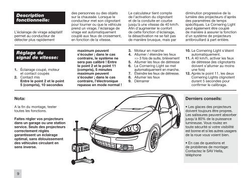 Adaptives Abbiegelicht VW Golf V Montageanleitung ... - Oscaro