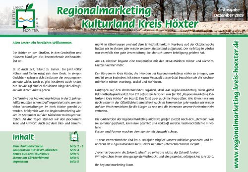 Regionalmarketing Kulturland Kreis Höxter