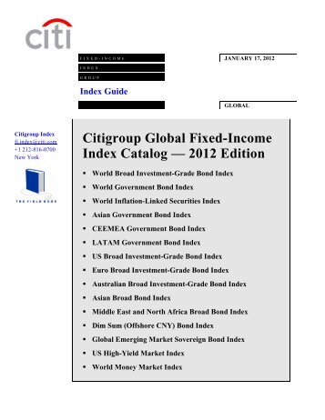 Citigroup Global Fixed-Income Index Catalog ... - The Yield Book