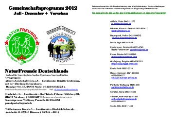 komplette Programm für das 2. Halbjahr 2012 - Naturfreunde ...