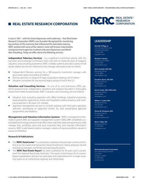 RERC Real Estate Report - REDI-net.com