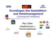 Gaststätten- und Hotelmanagement 2007 - Tourismuslehre