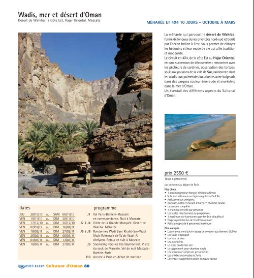 Voyages sahariens Hommes Bleus - Catalogue 2010 - 2011