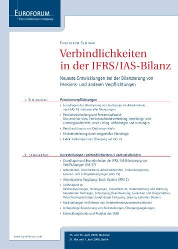 Verbindlichkeiten in der IFRS/IAS-Bilanz