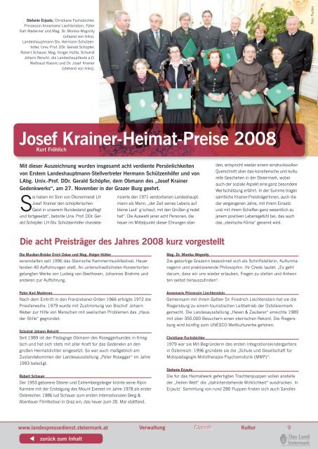 Steiermark Report Dezember 2008 - einseitige Ansicht (für kleinere