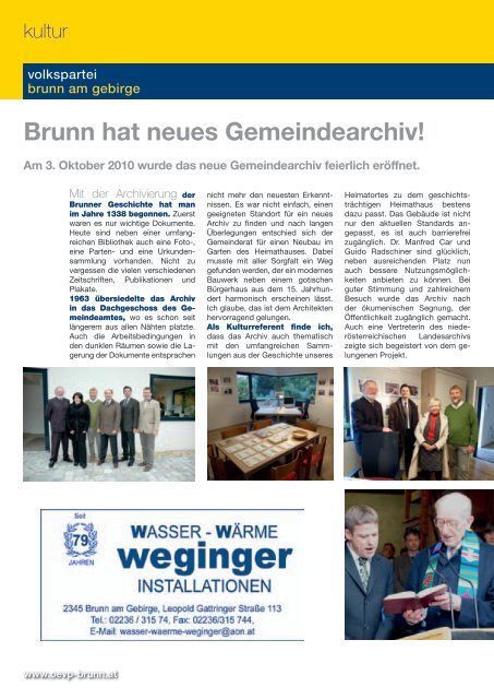 Brunner Spiegels 2010 - Österreichische Volkspartei Brunn am ...
